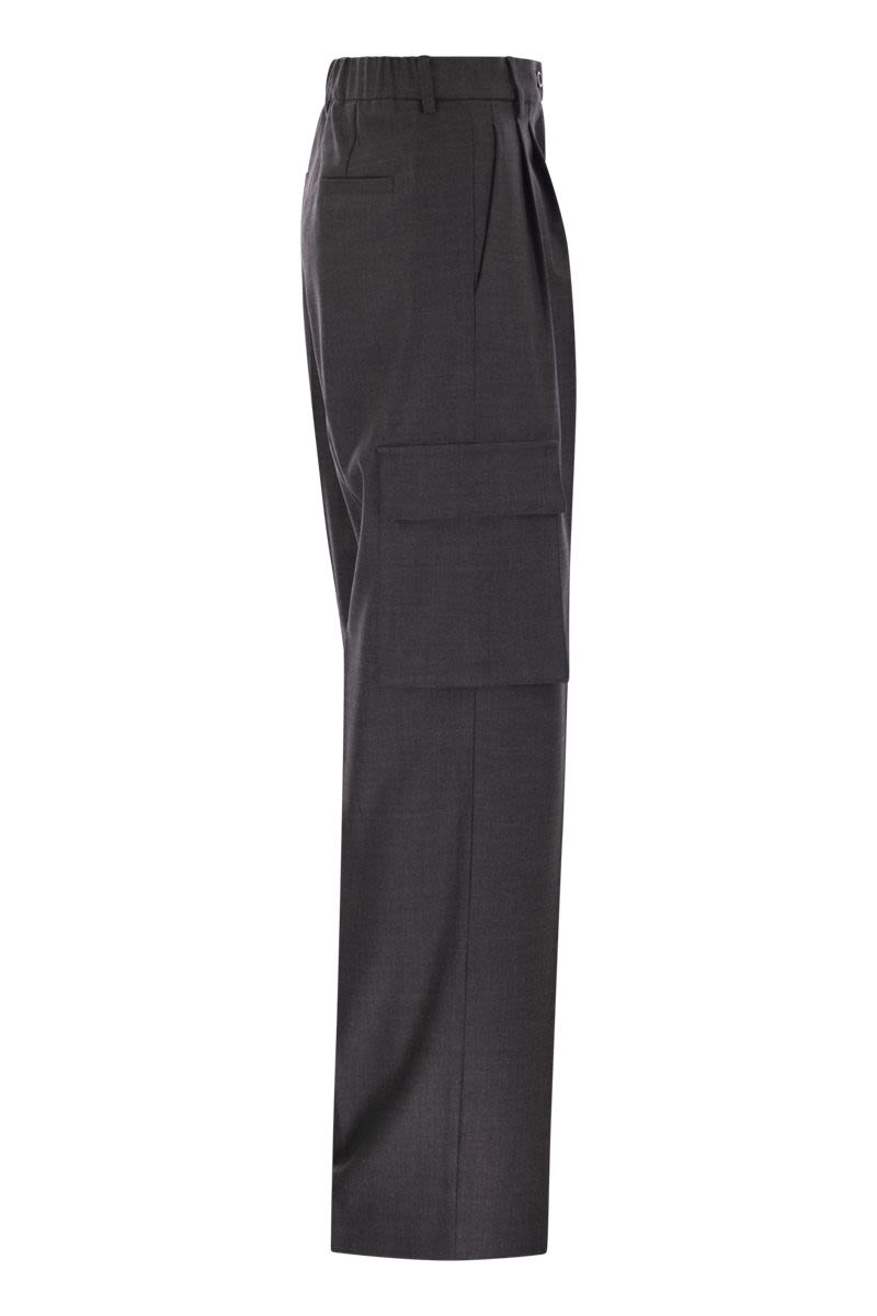 HERNO Chic Wool-Viscose Blend Cargo Trousers