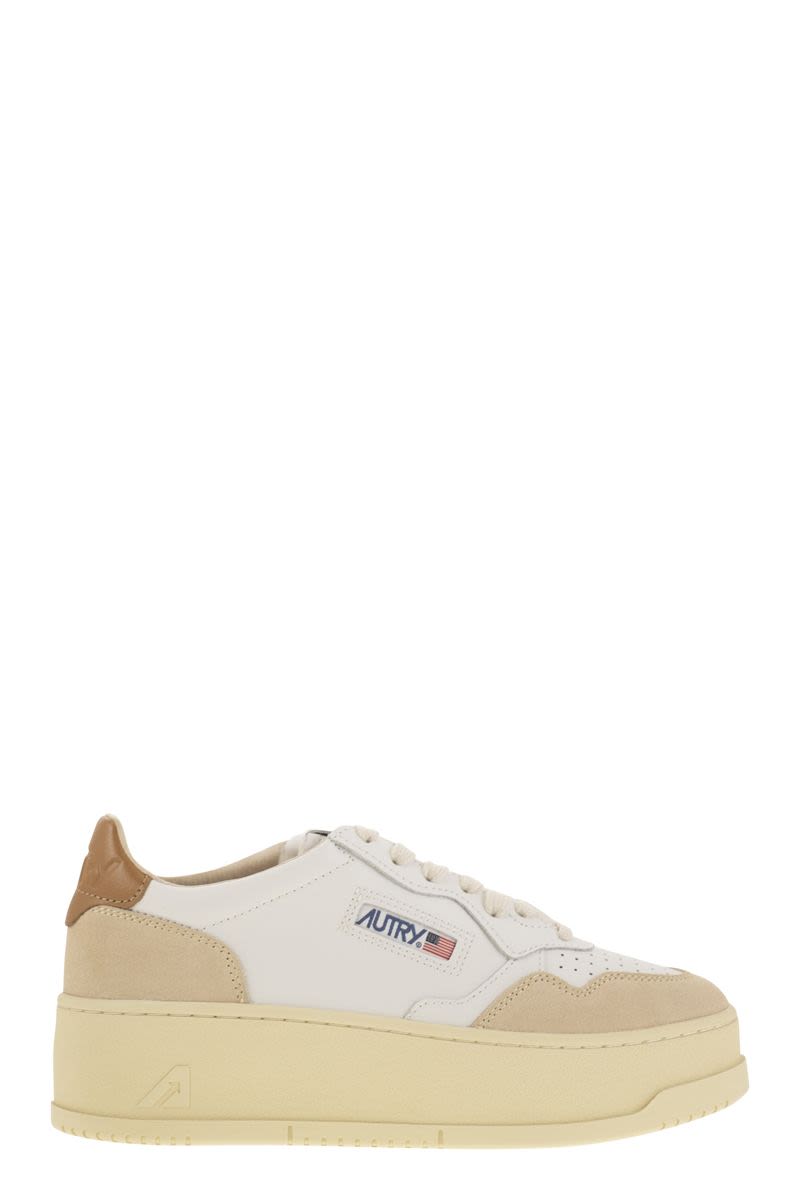AUTRY Elevated Platform Leather and Suede Trainers