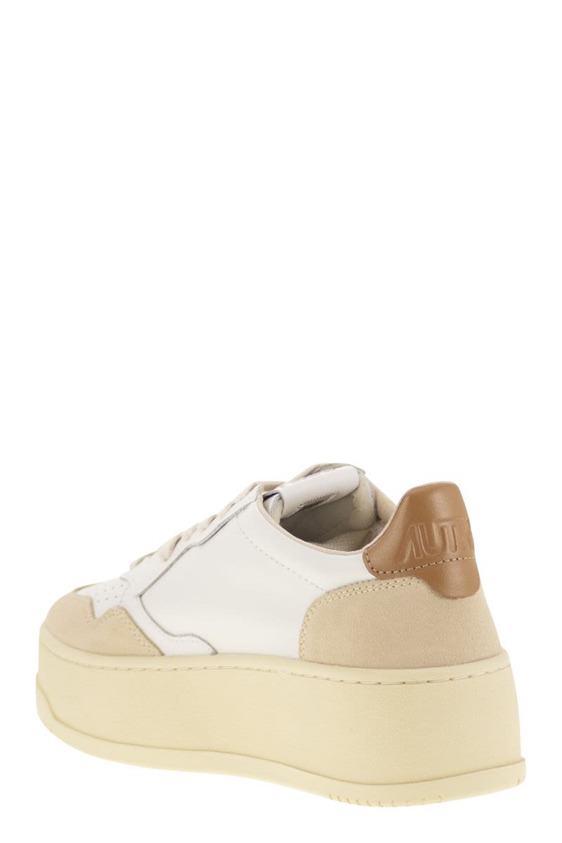 AUTRY Elevated Platform Leather and Suede Trainers