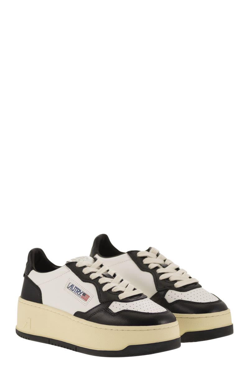 AUTRY Elevated Platform Leather Trainers for Women - Mini Style