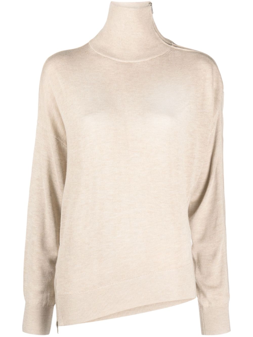 ISABEL MARANT Asymmetric-Hem Roll-Neck Jumper - Women’s Fashion Knitwear