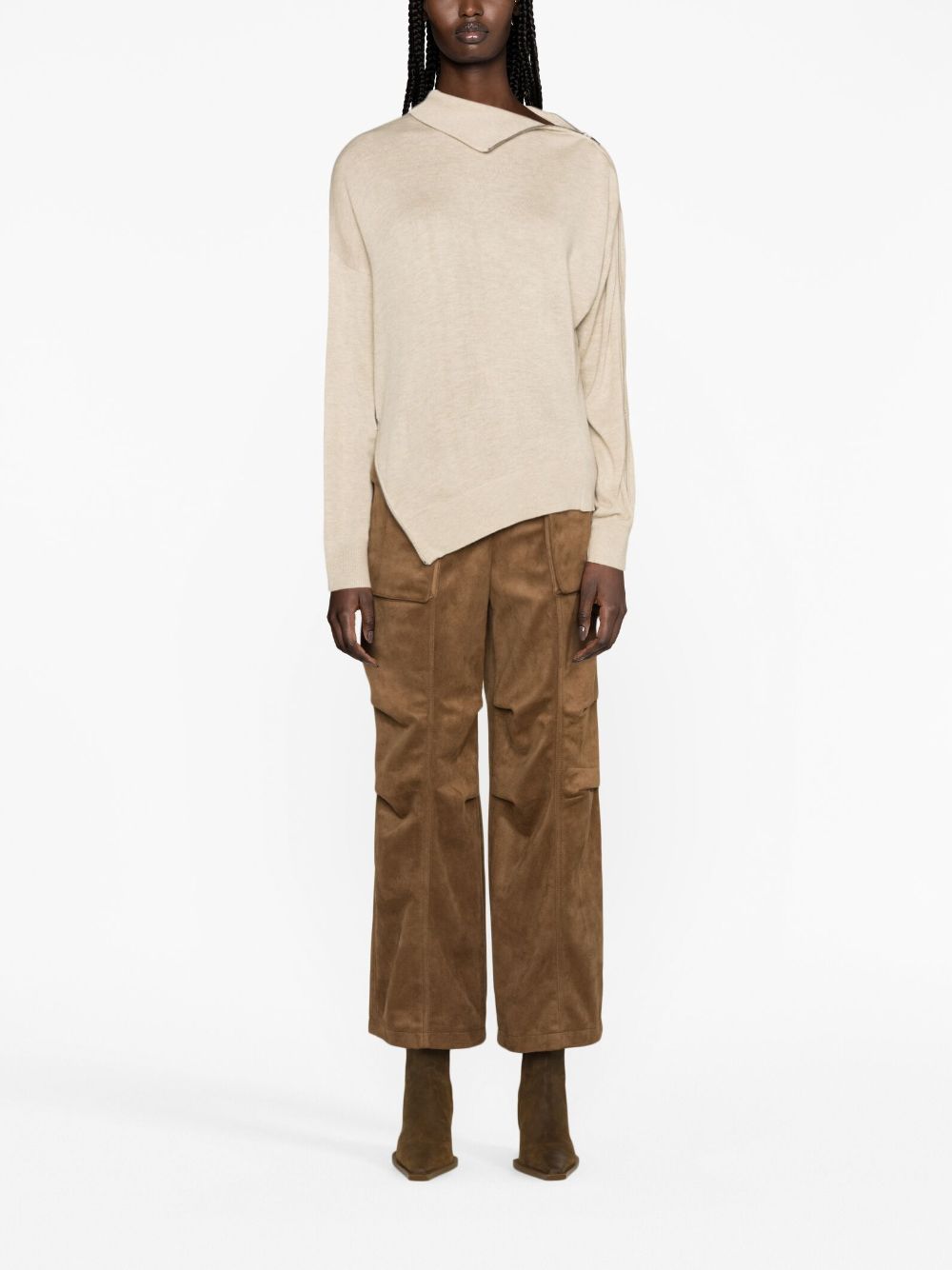 ISABEL MARANT Asymmetric-Hem Roll-Neck Jumper - Women’s Fashion Knitwear