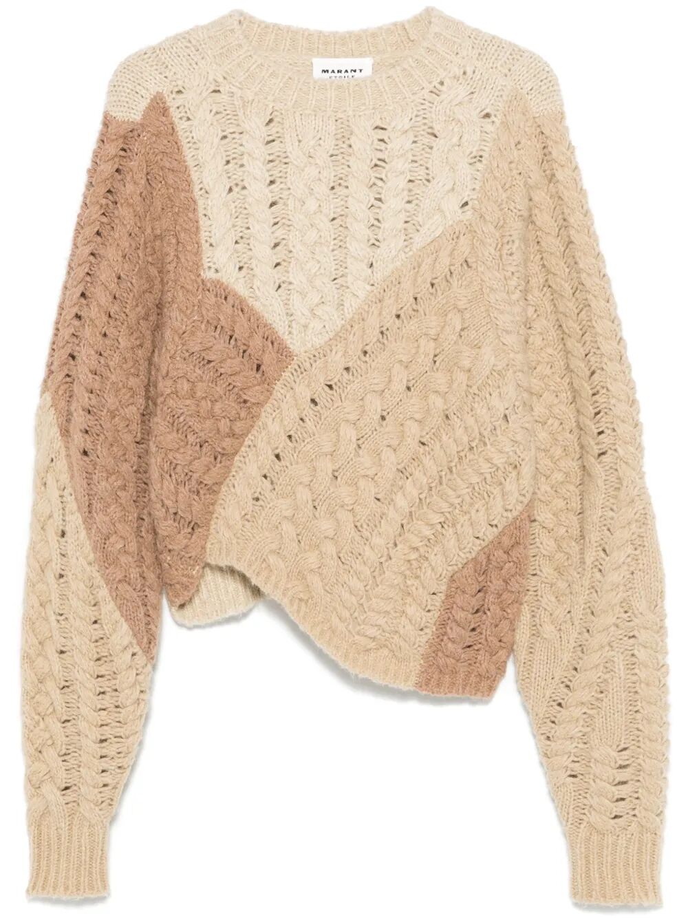 ISABEL MARANT ETOILE Patchwork Cable Knit Sweater - Size 36