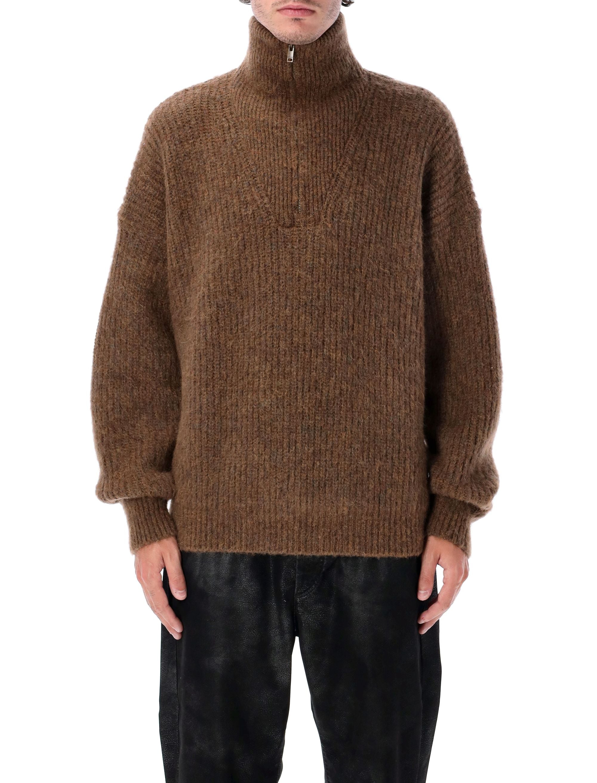 ISABEL MARANT Men's Relaxed Fit Zip-Up Collar Sweater - Size L