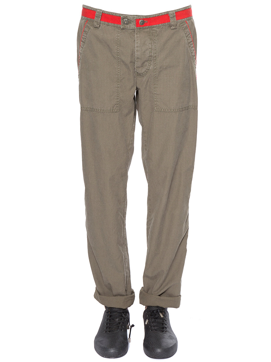 HISTORY REPEATS Ripstop Cotton Trousers Size 50 with Contrasting Details