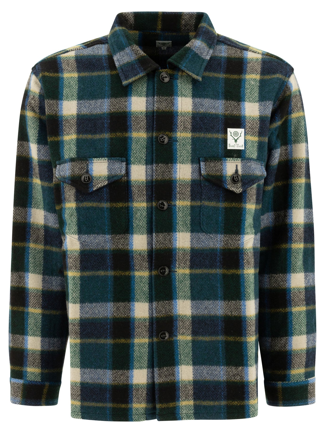 SOUTH2 WEST8 Relaxed Fit Melton Wool Shirt for Men