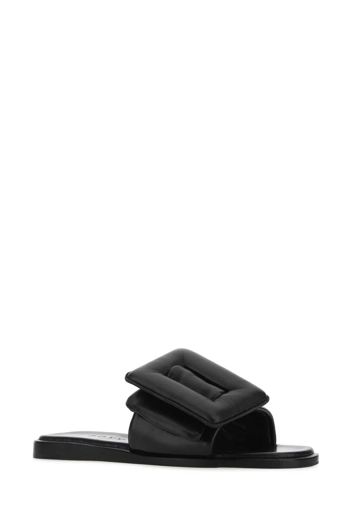 BOYY Luxurious Leather Puffy Slippers for Women