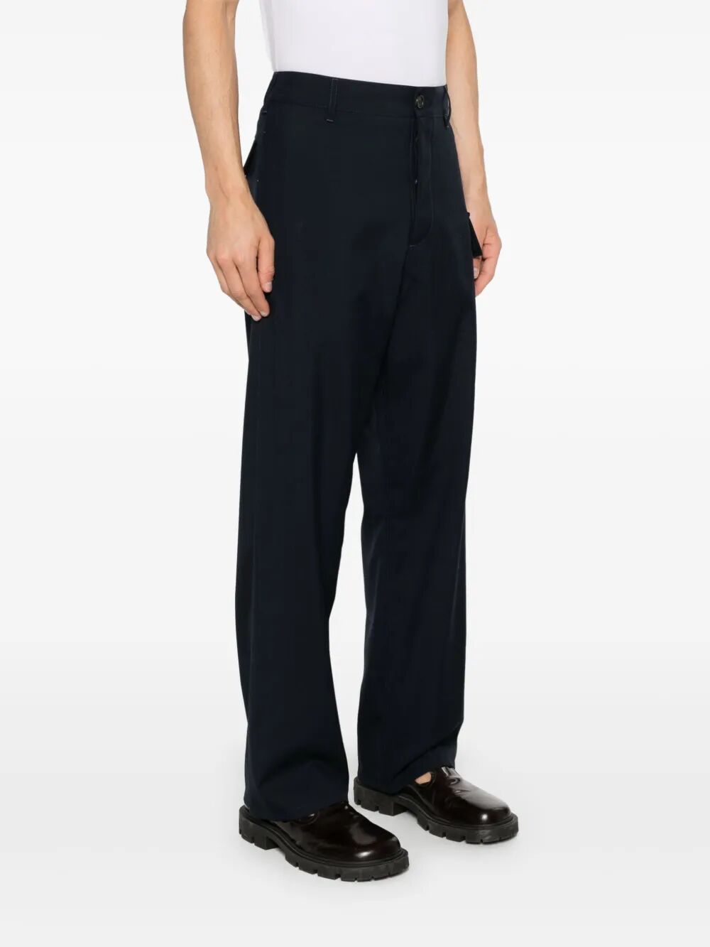 MARNI Men's Wool Woven Trousers for SS25