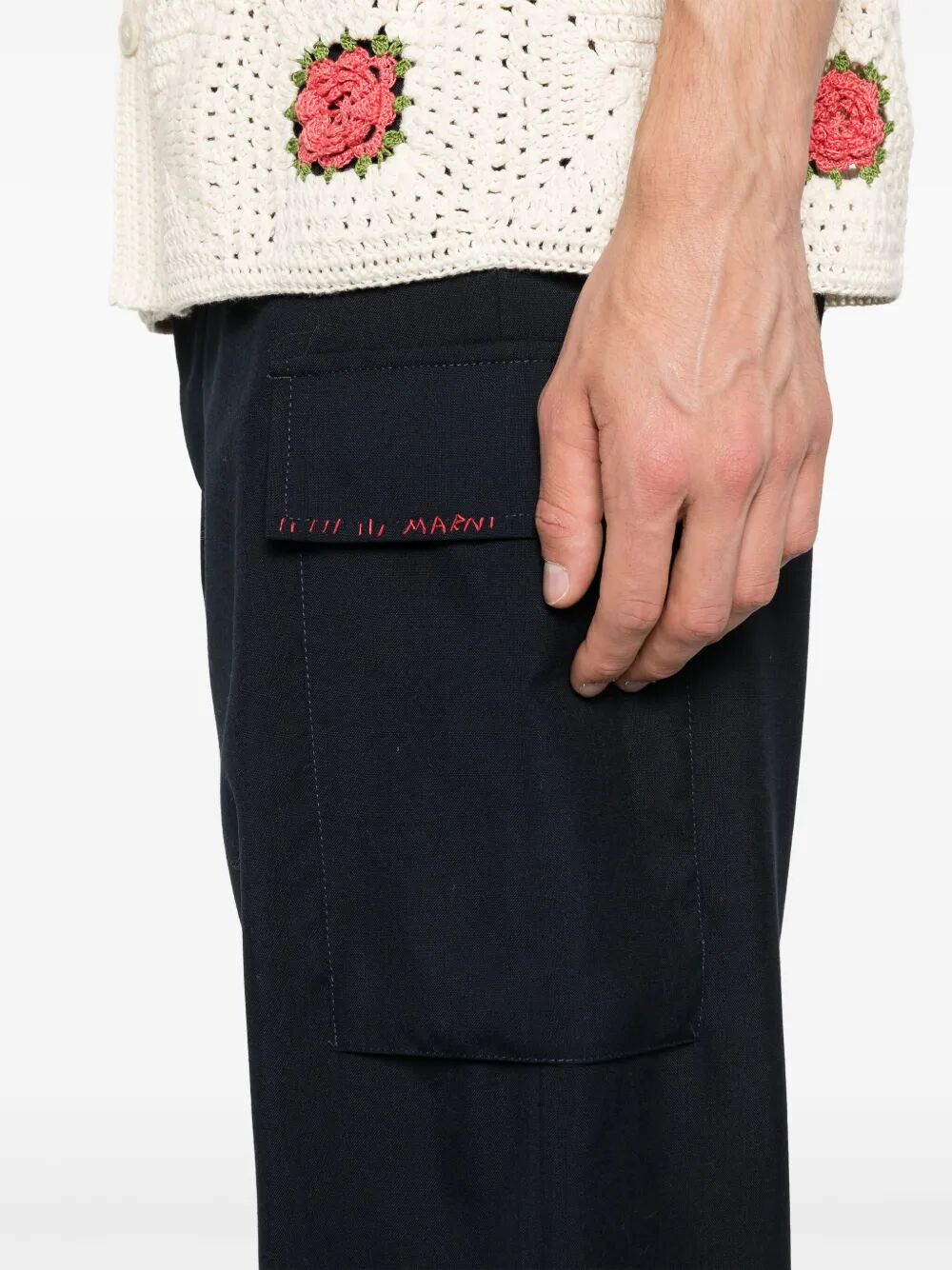 MARNI Men's Wool Woven Trousers for SS25