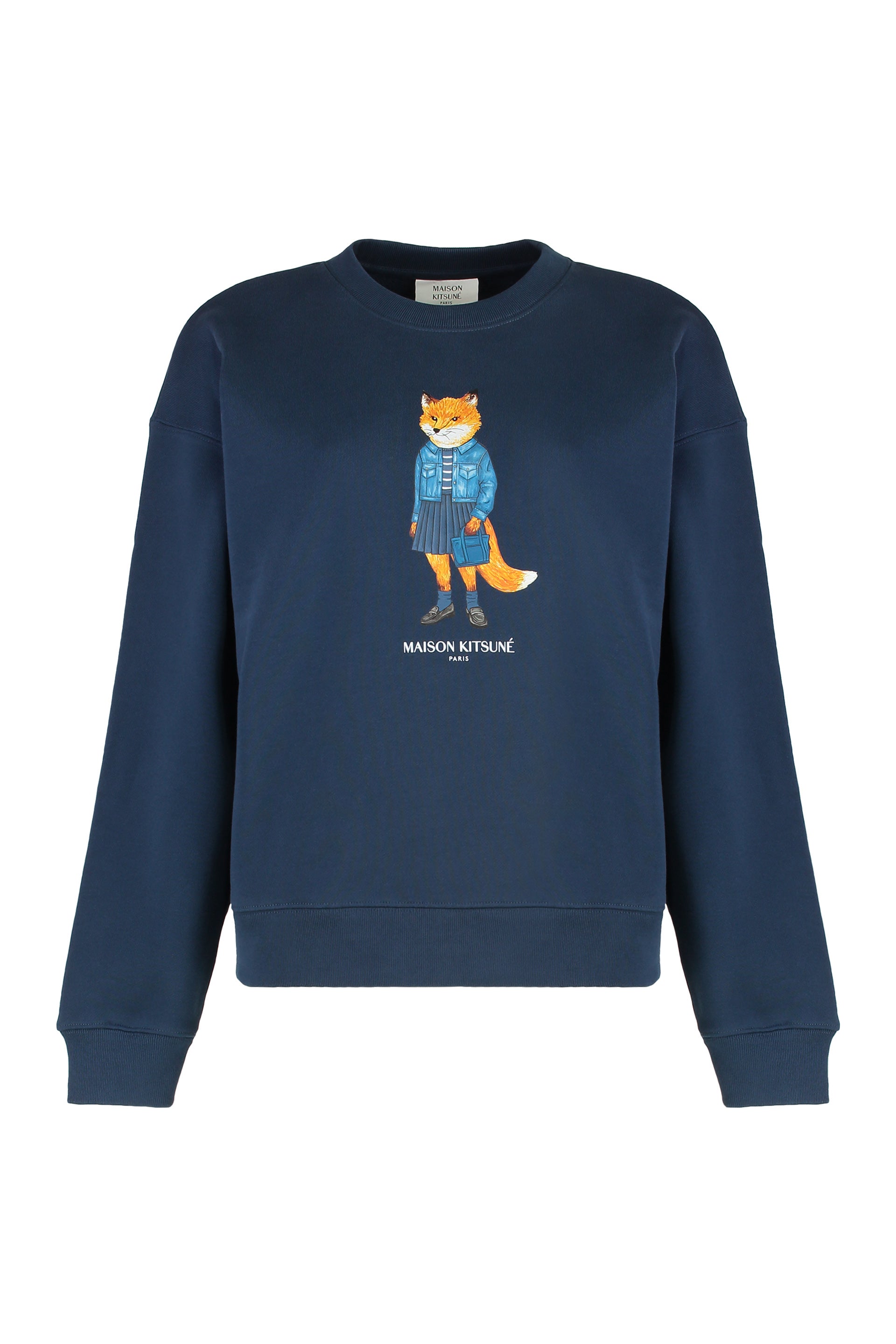 MAISON KITSUNÉ Cotton Crew-Neck Sweatshirt - Women's