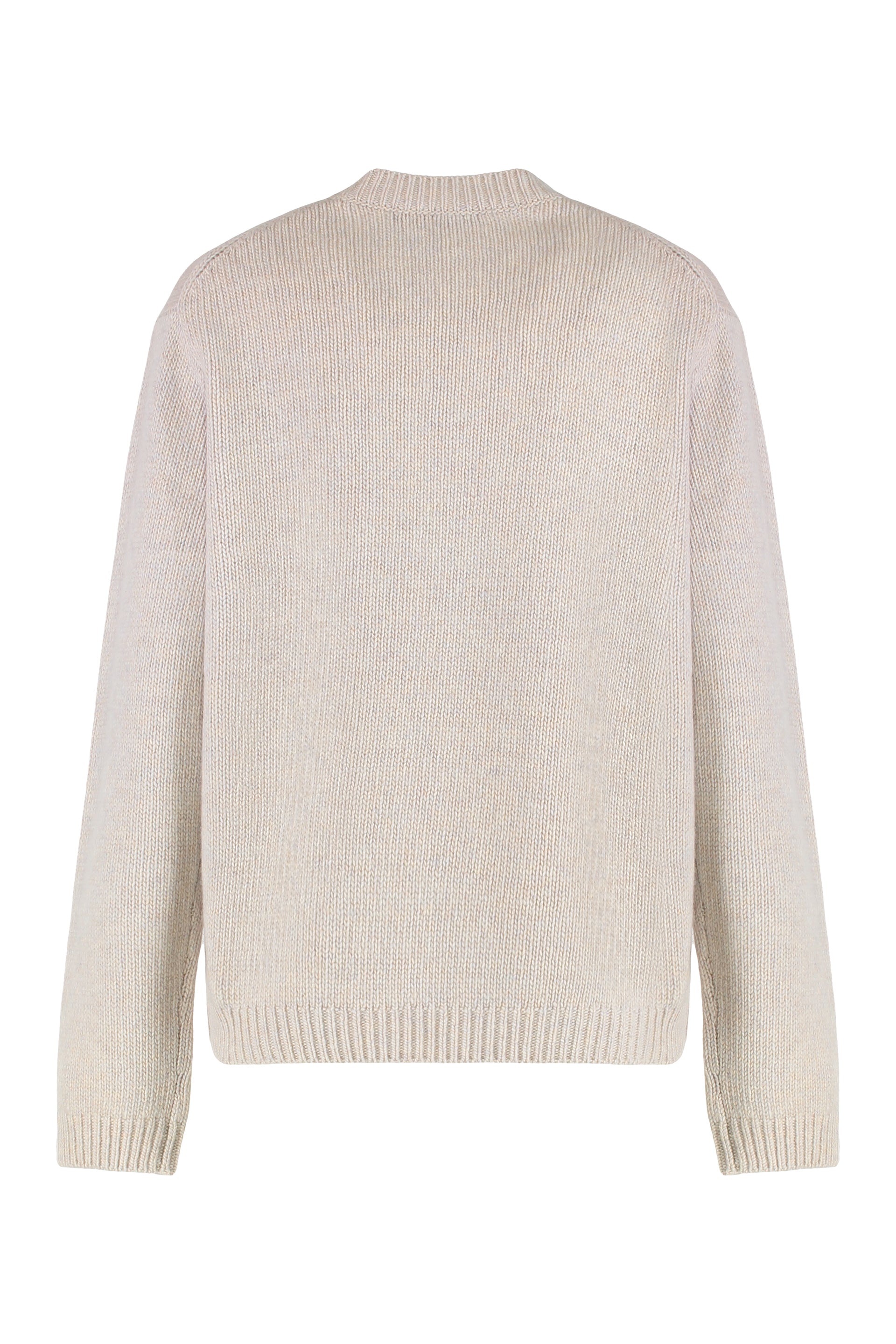 MAISON KITSUNÉ Round Neck Wool Sweater with Intarsia Fox Design