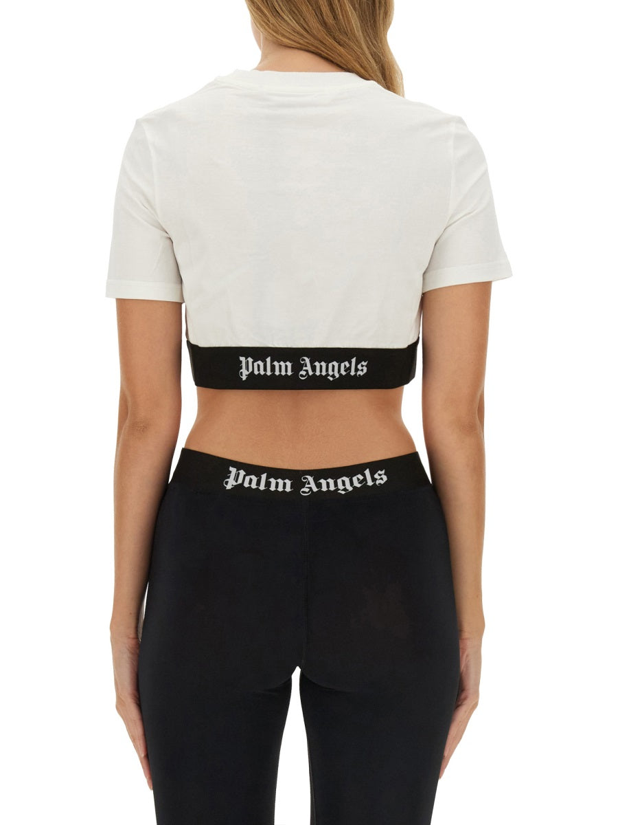 PALM ANGELS Cropped Logo T-Shirt (S)