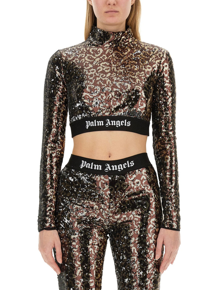 PALM ANGELS Sequin Mini Top for Women