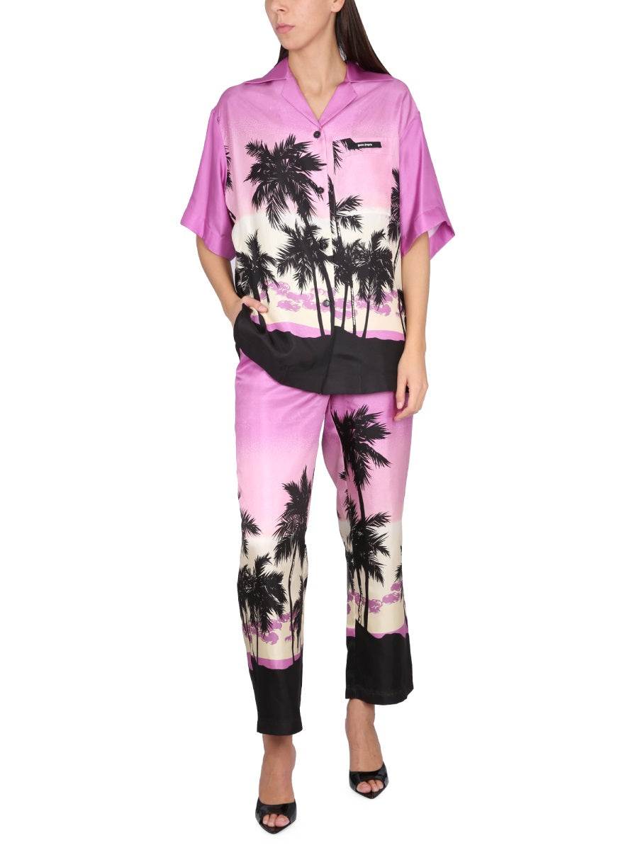 PALM ANGELS Sunset Print Pants with Elastic Waistband
