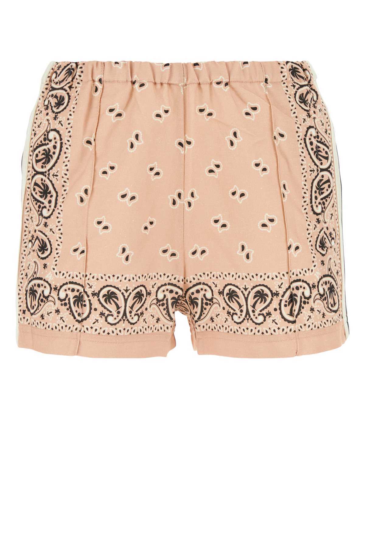 PALM ANGELS Printed Linen Blend Mini Shorts for Women