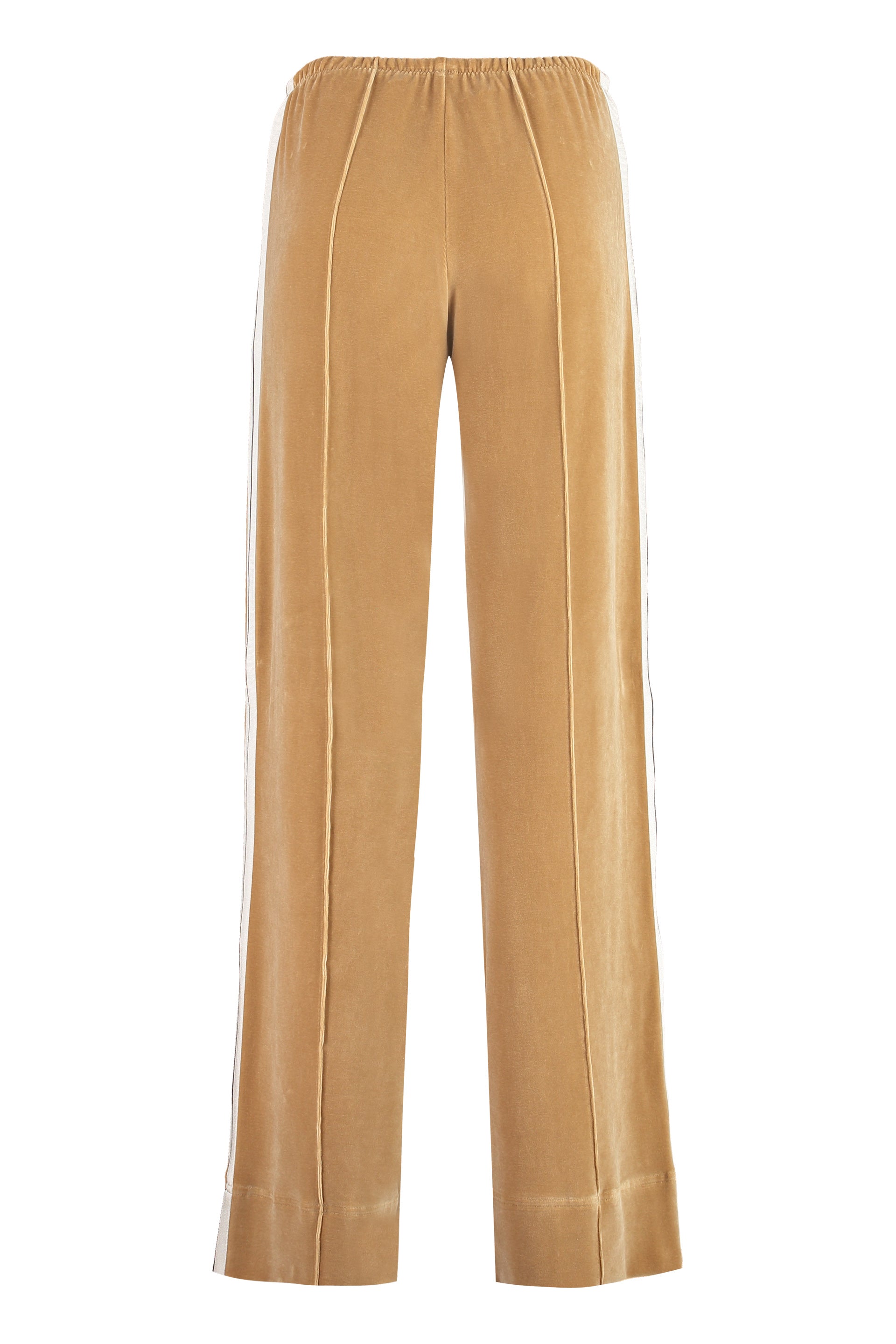 PALM ANGELS Velvet Trousers with Contrasting Stripe - Women’s Stylish Fit