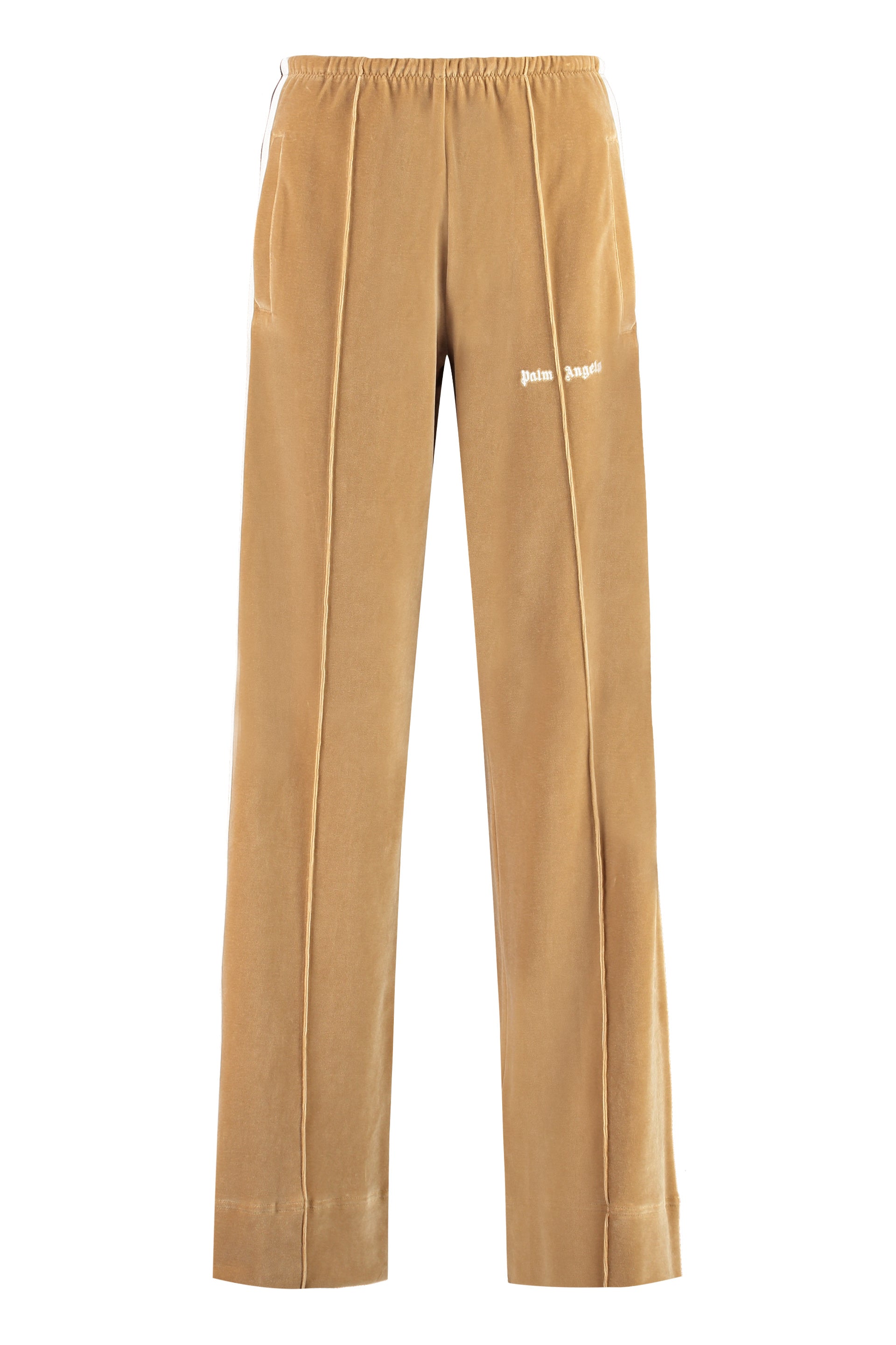 PALM ANGELS Velvet Trousers with Contrasting Stripe - Women’s Stylish Fit
