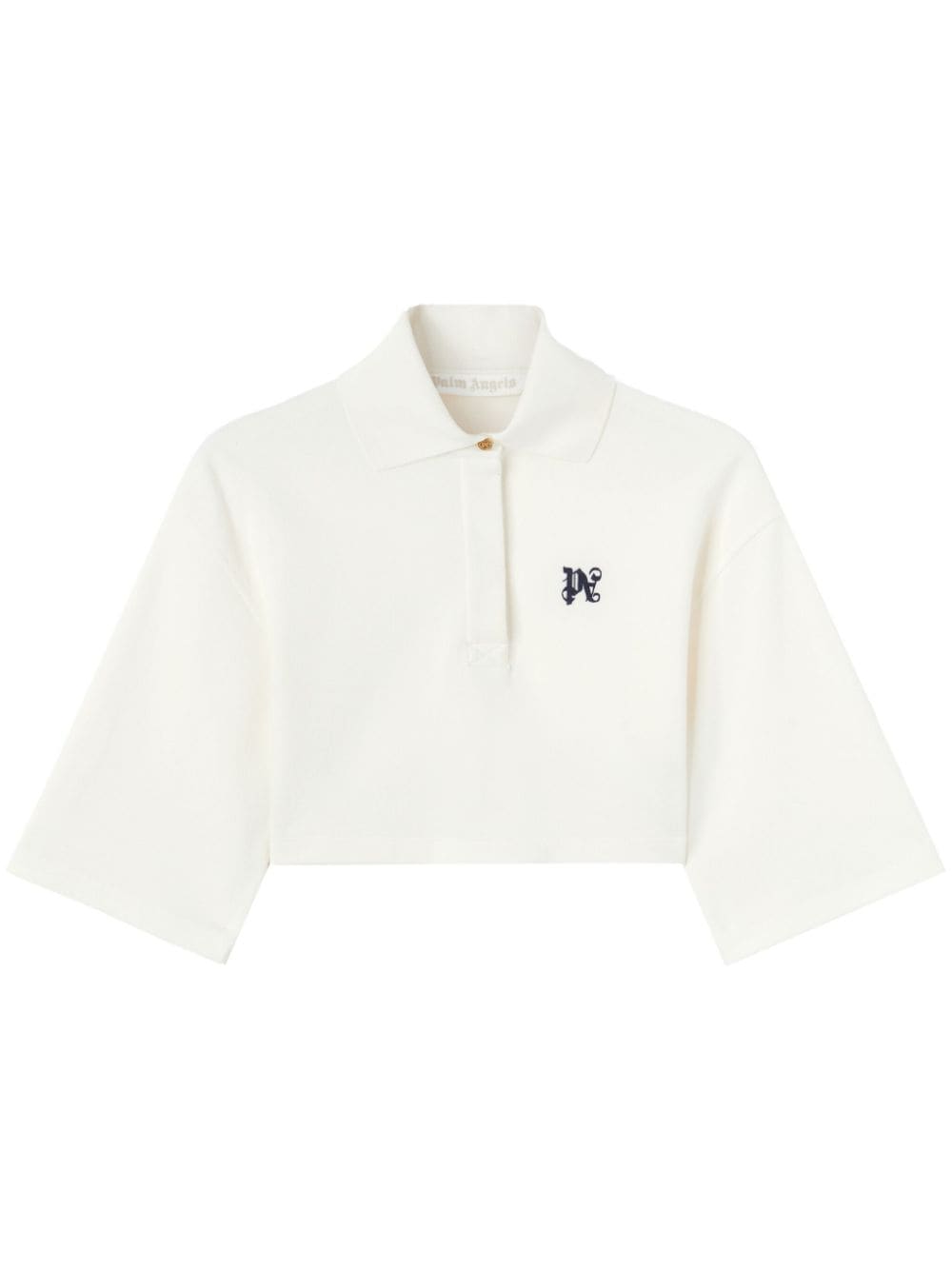 PALM ANGELS Mini Monogram Cropped Polo Shirt