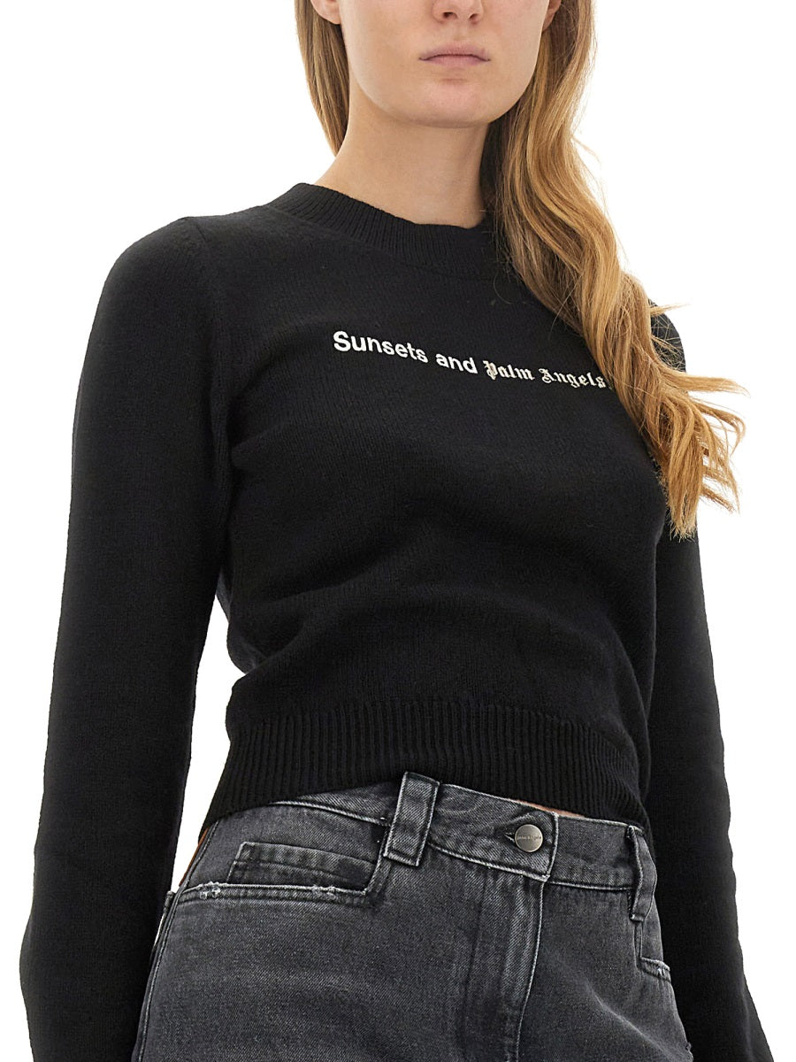PALM ANGELS Cropped Mini Sweater for Women