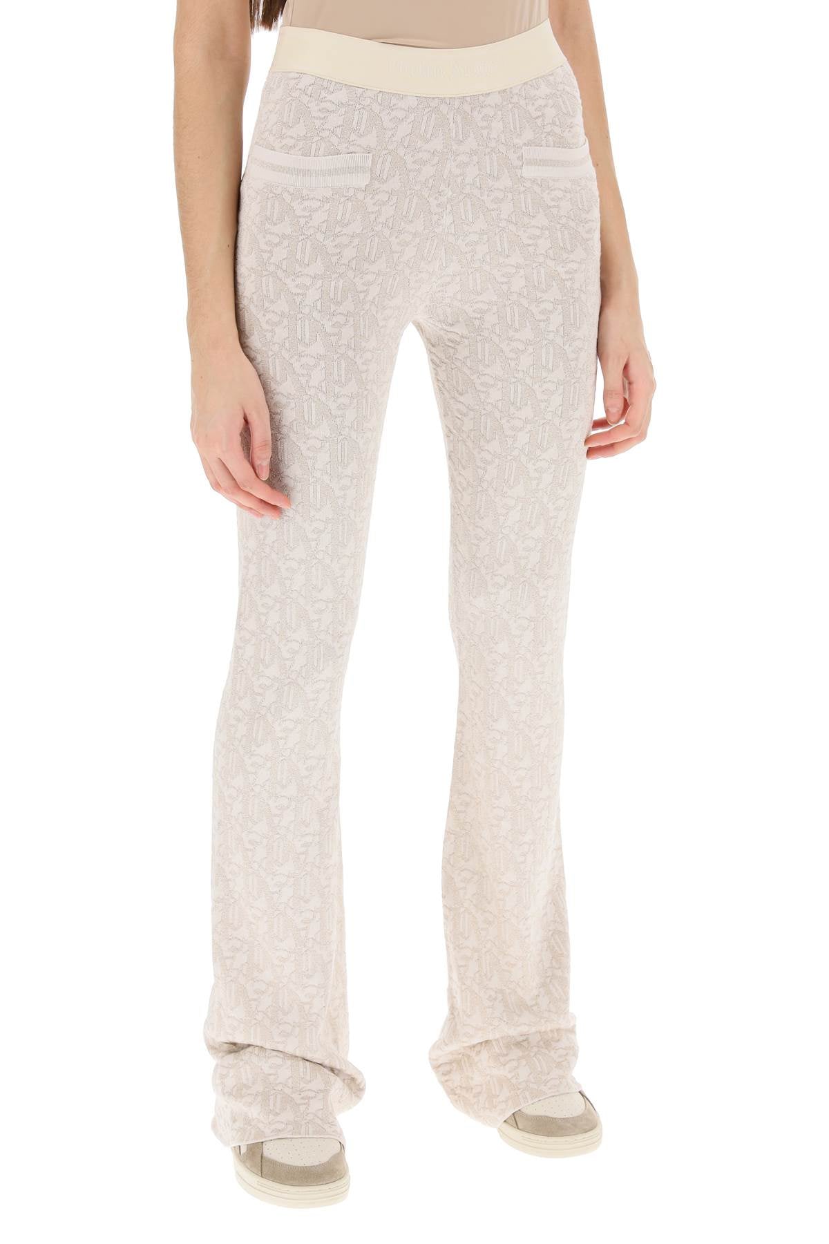 PALM ANGELS Monogram Jacquard Knit Trousers - Flared Style