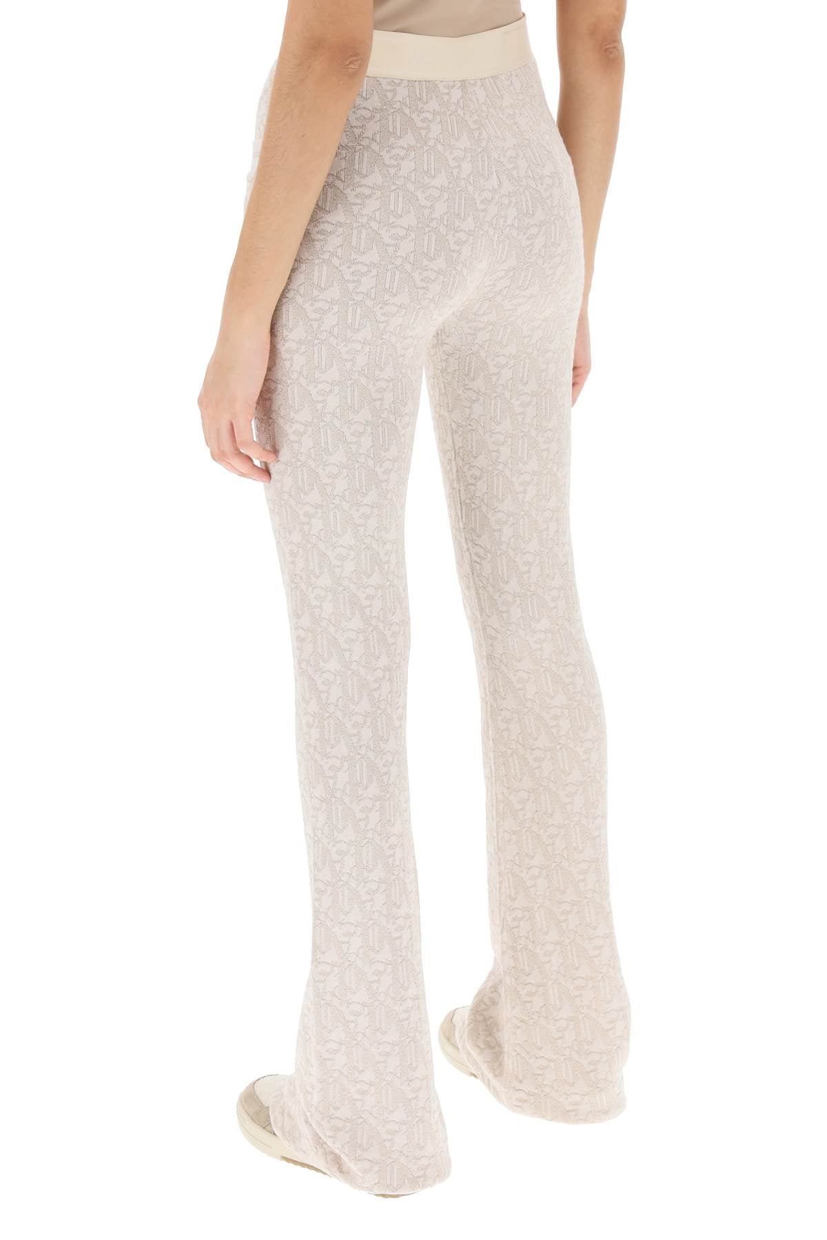 PALM ANGELS Monogram Jacquard Knit Trousers - Flared Style