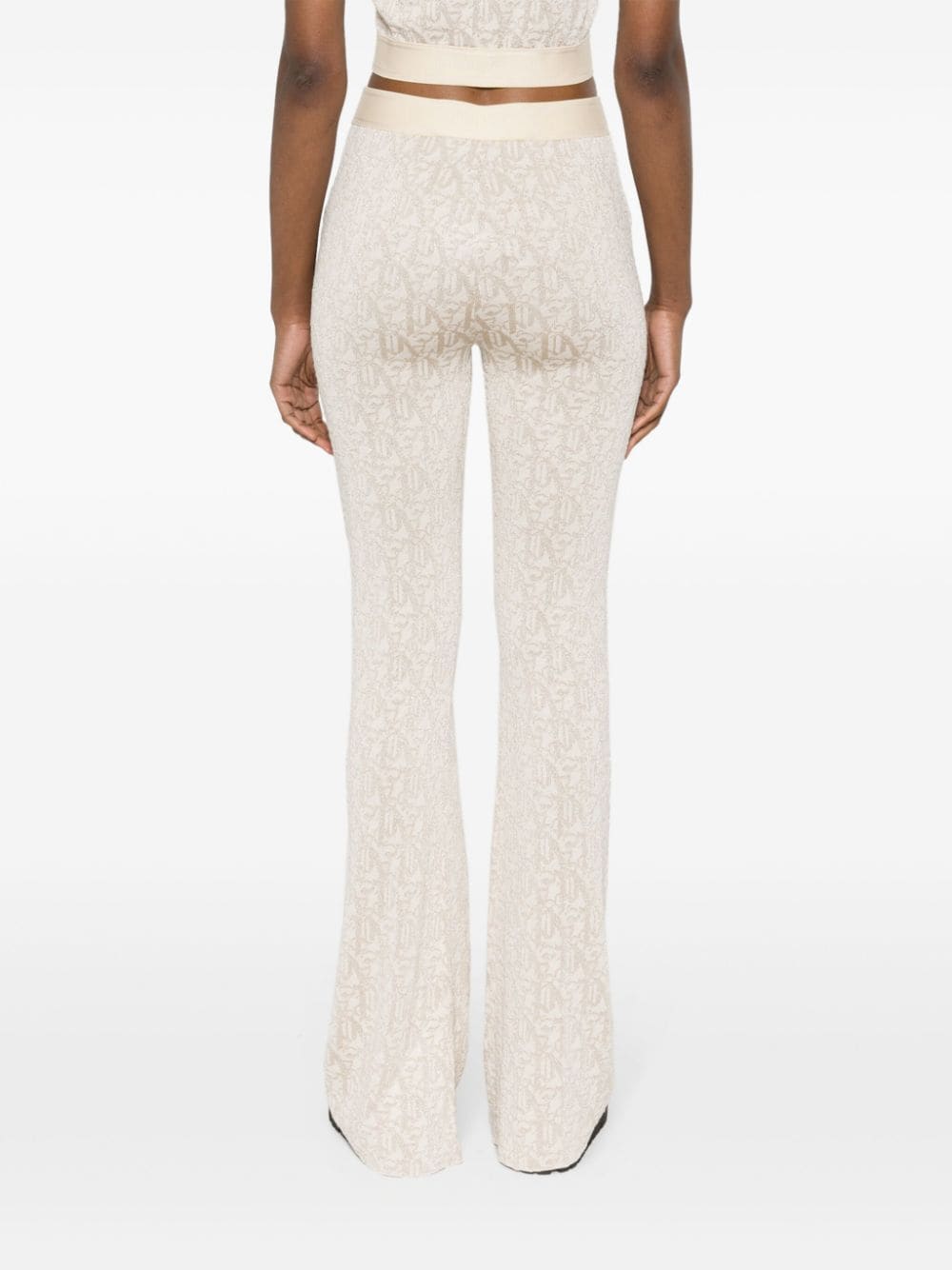 PALM ANGELS Monogram Jacquard Knit Trousers - Flared Style
