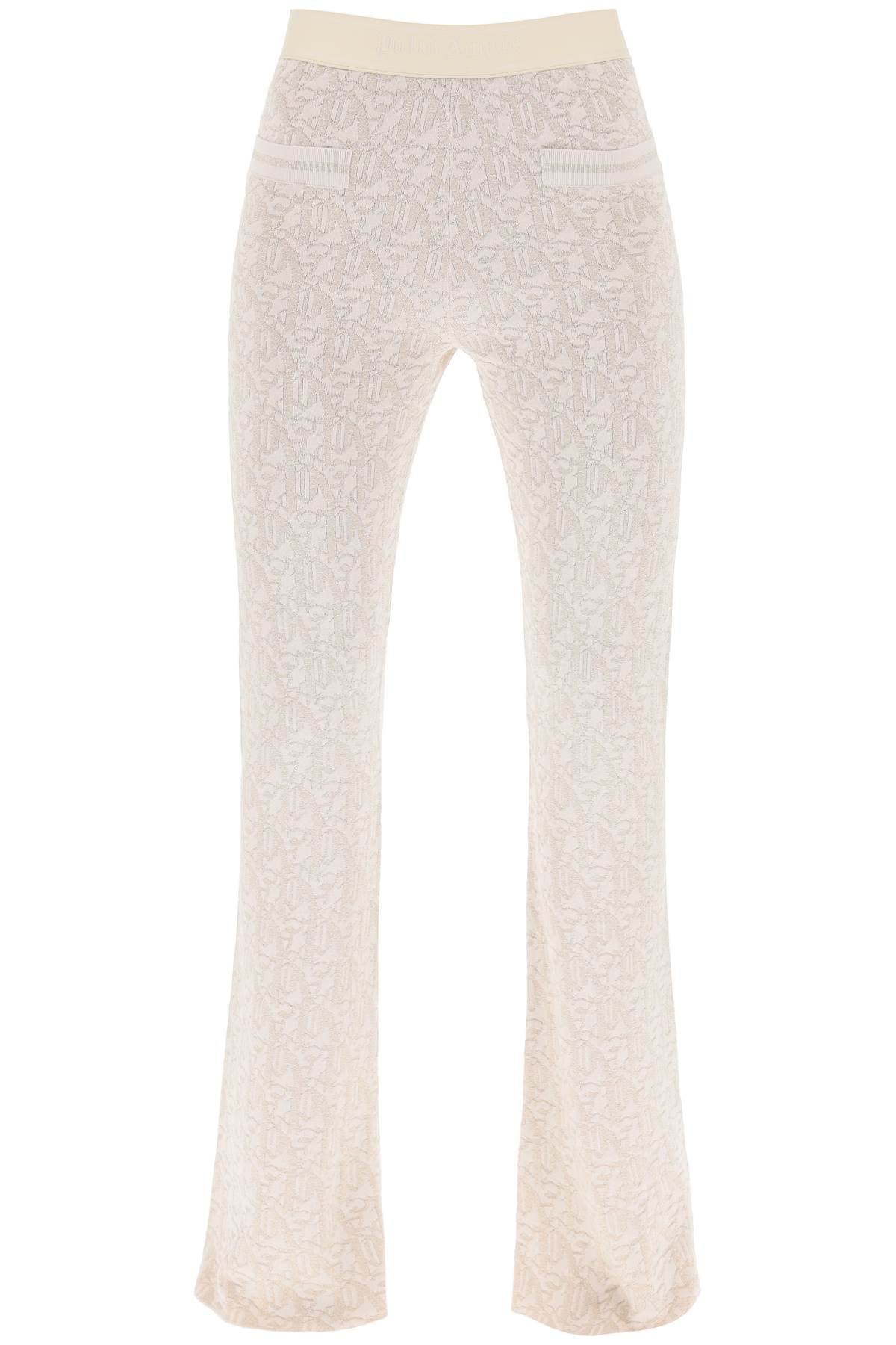 PALM ANGELS Monogram Jacquard Knit Trousers - Flared Style