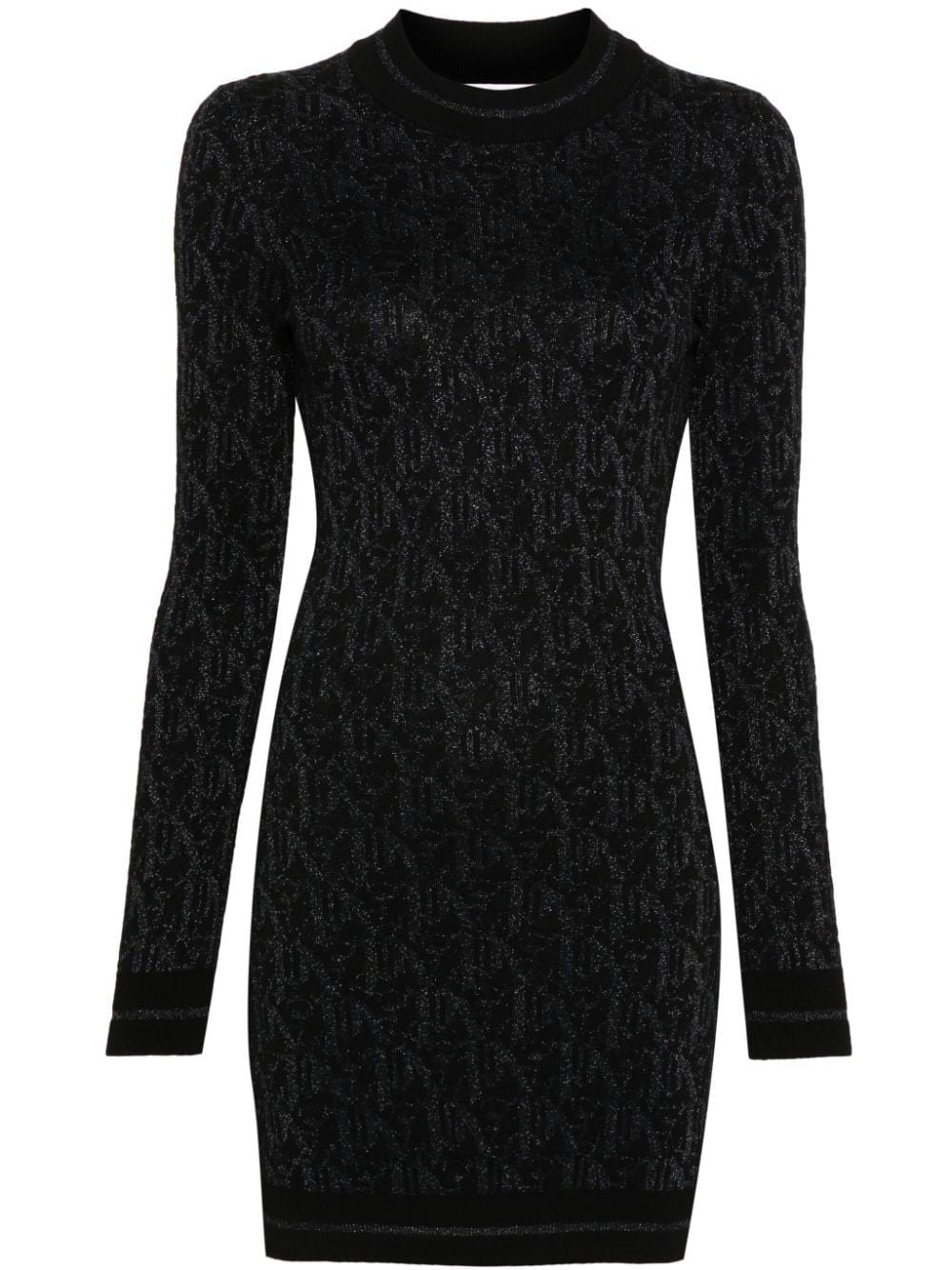 PALM ANGELS Elegant Monogram Jacquard Mini Dress