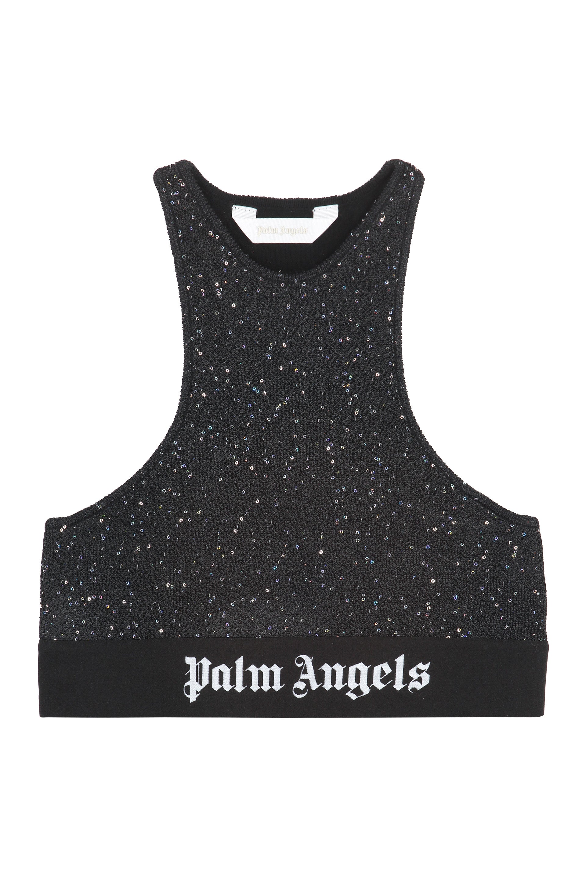 PALM ANGELS Mini Crop-Top with Logo Embellishments