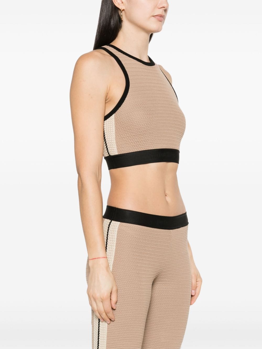 PALM ANGELS Logo Tape Knit Top - Women's Casual Fashion