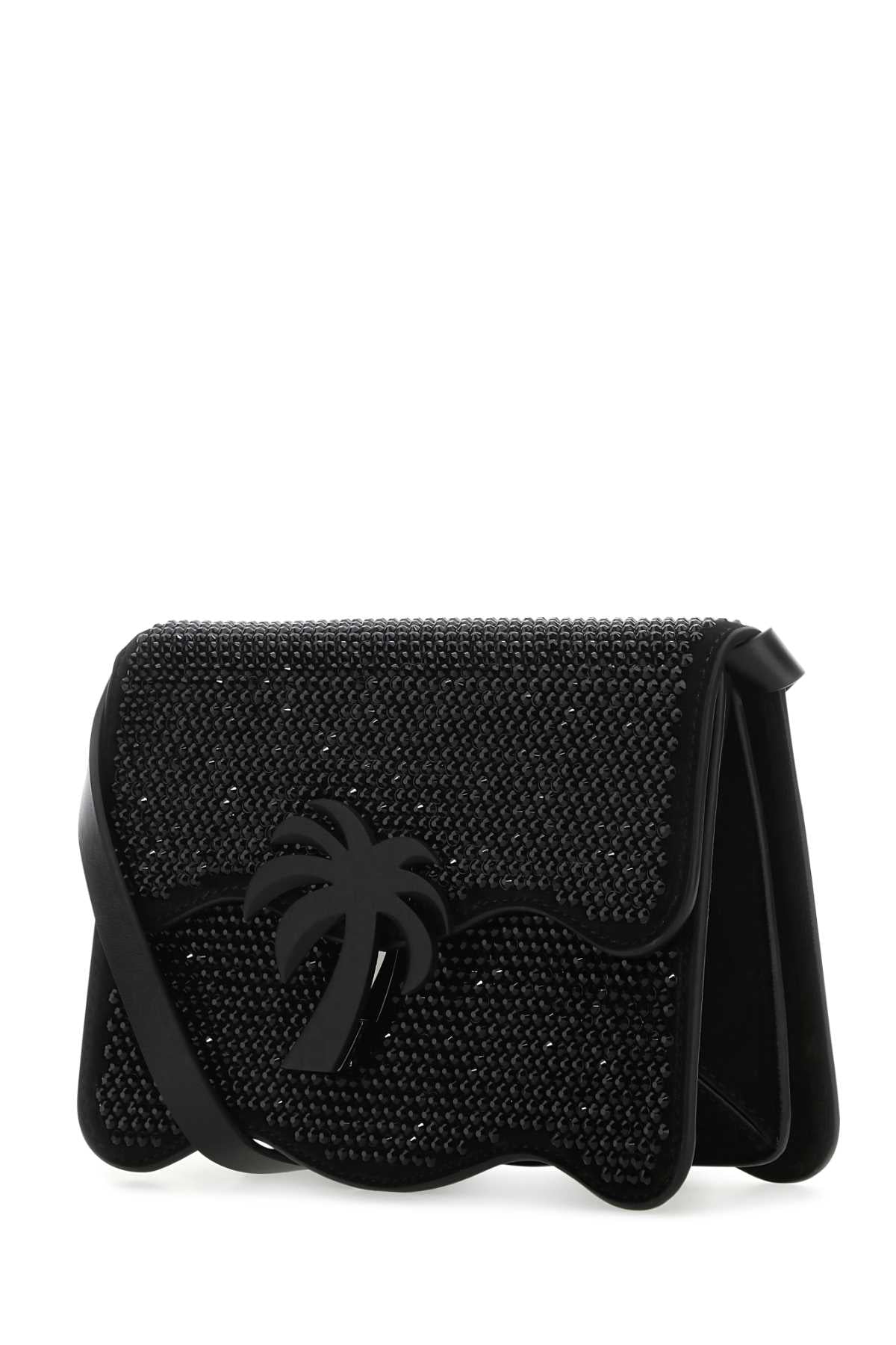 PALM ANGELS Embellished Suede Palm Beach Crossbody Handbag