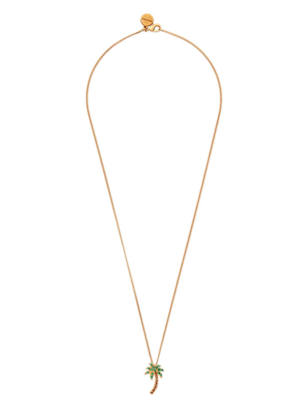 PALM ANGELS Gold-Tone Logo Pendant Necklace