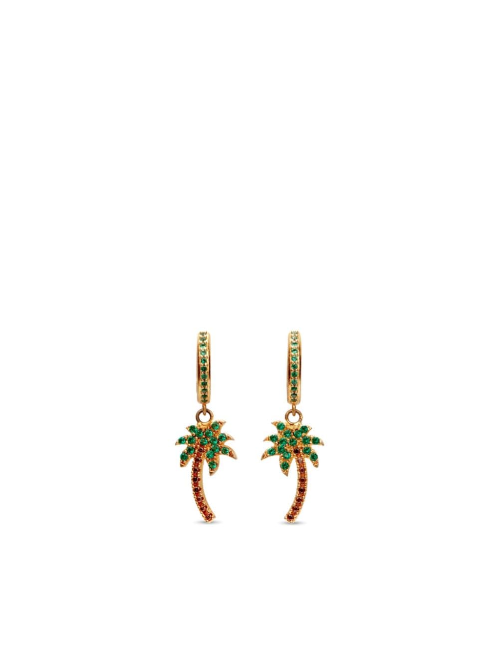 PALM ANGELS Palm Tree Motif Huggie Hoop Earrings