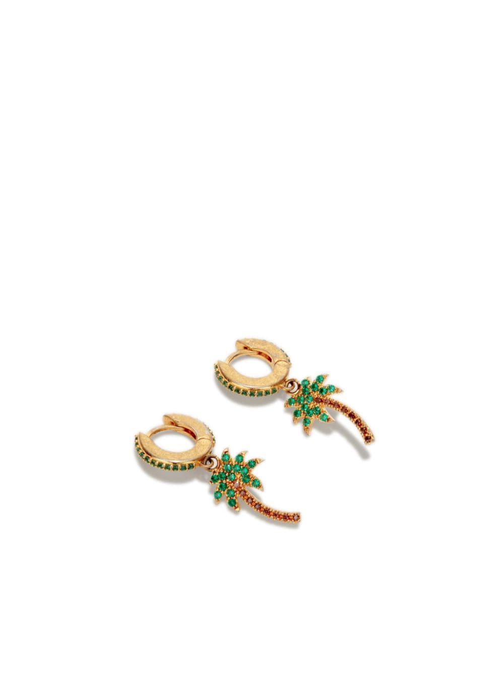 PALM ANGELS Palm Tree Motif Huggie Hoop Earrings