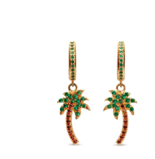 PALM ANGELS Palm Tree Motif Huggie Hoop Earrings