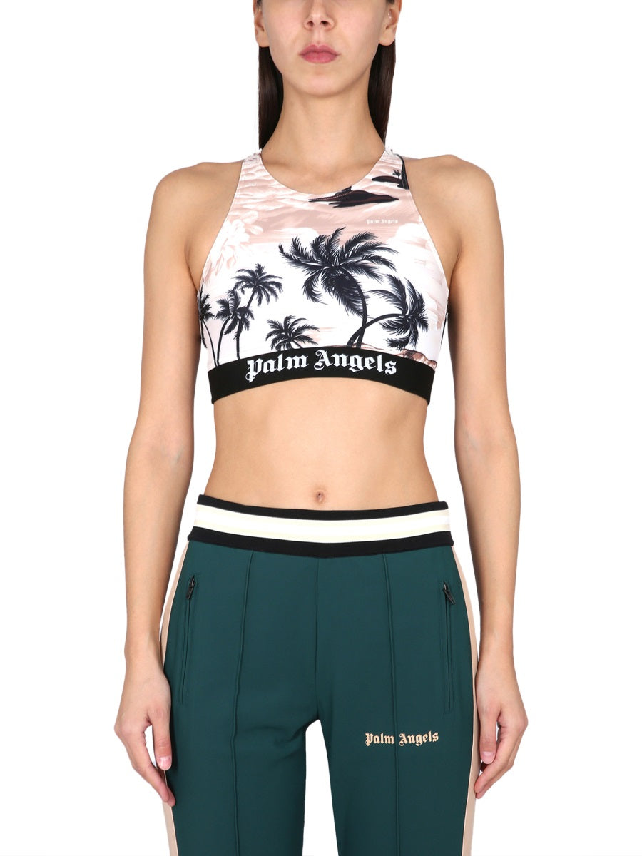 PALM ANGELS Sporty Women's Top with Logo Waistband