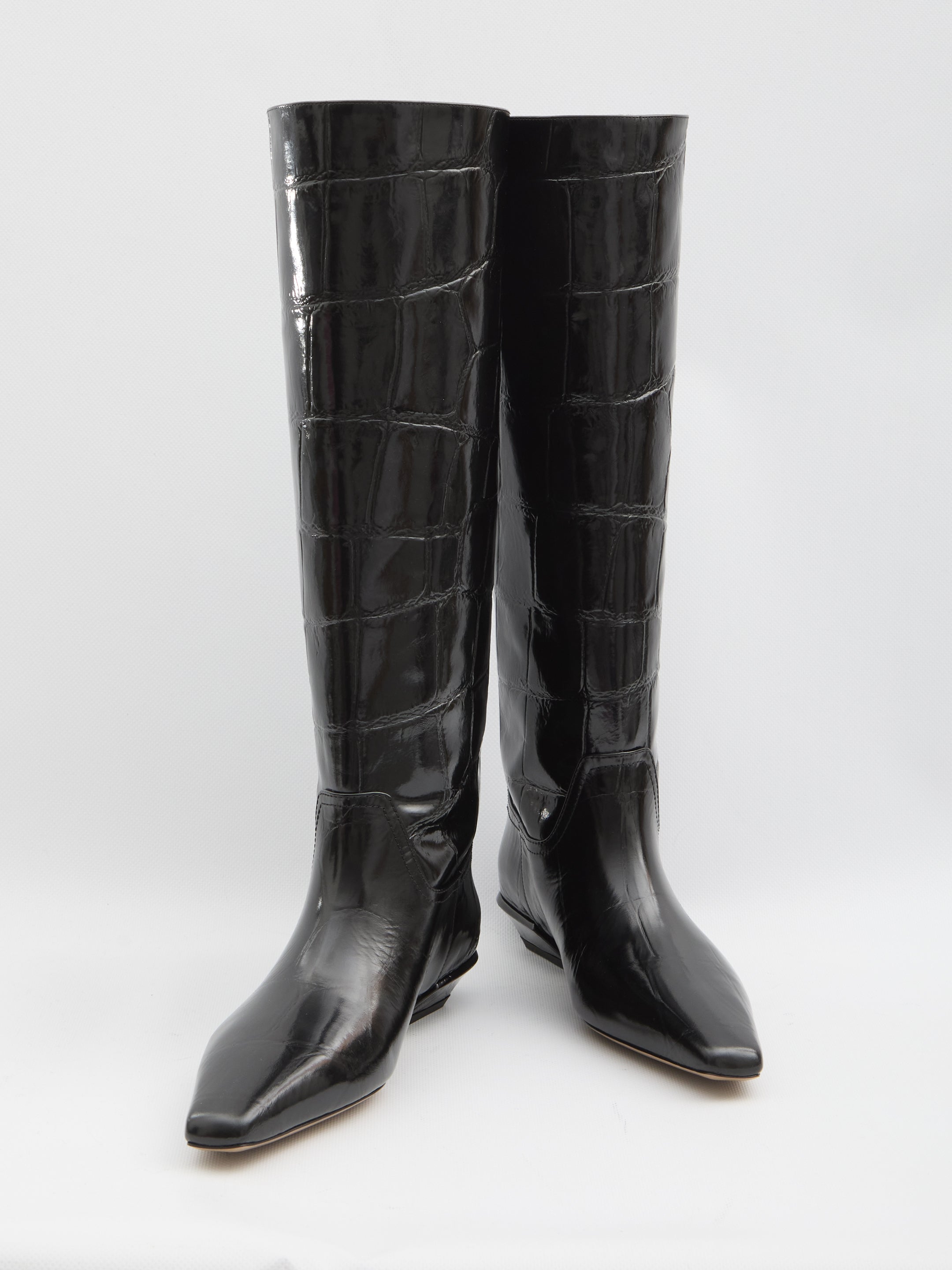 PARIS TEXAS Knee-High Chunky Heel Boots