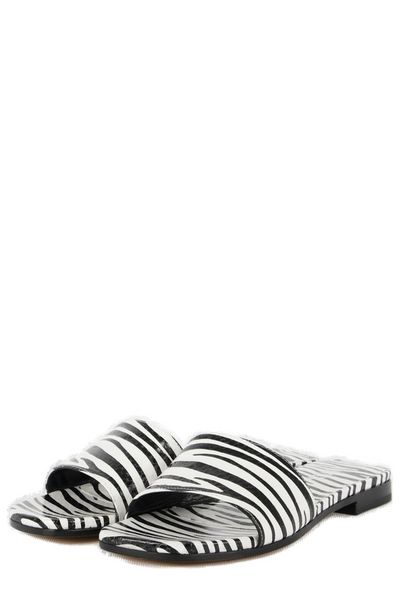 PARIS TEXAS Zebra-Print Flat Sandals (1.5 cm Heel)