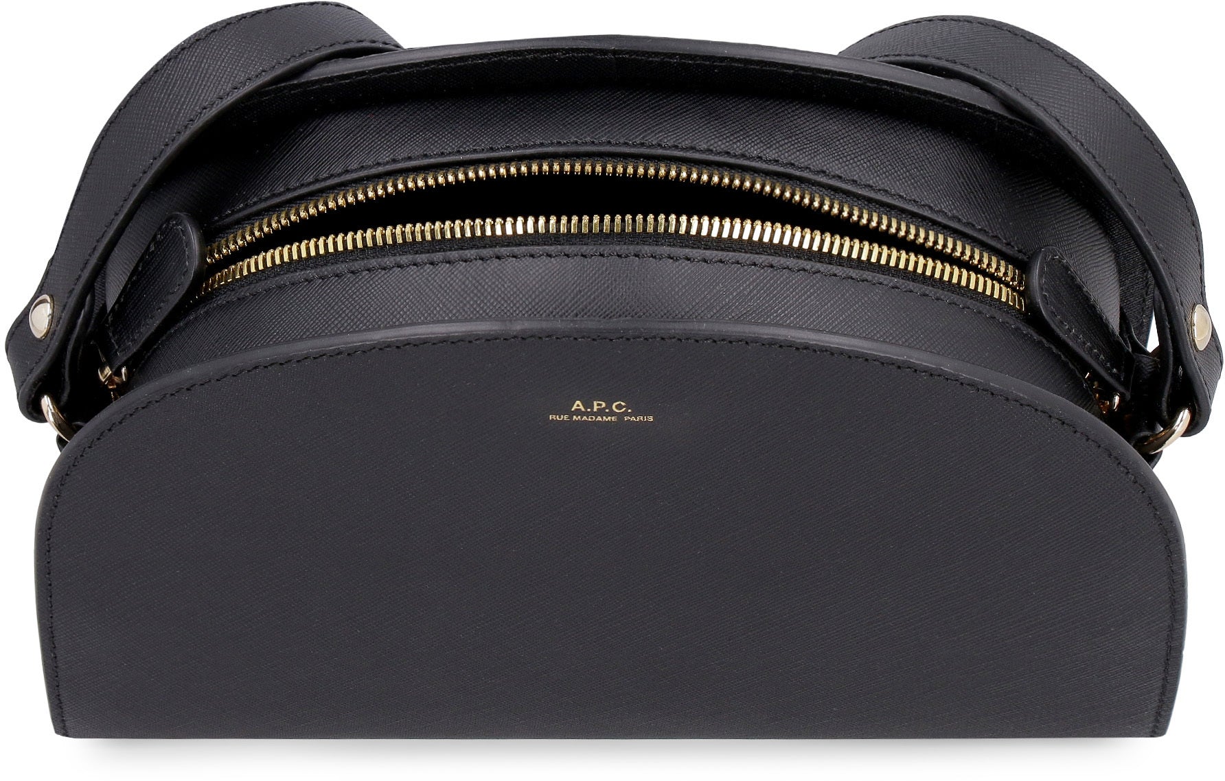 A.P.C. Mini Leather Demi Lune Shoulder Handbag