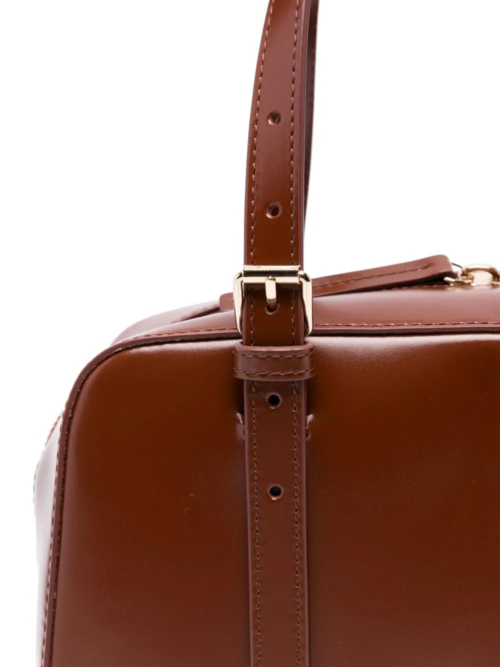 A.P.C. Leather Handbag with Top Zipper and Removable Strap 28x18x10 cm