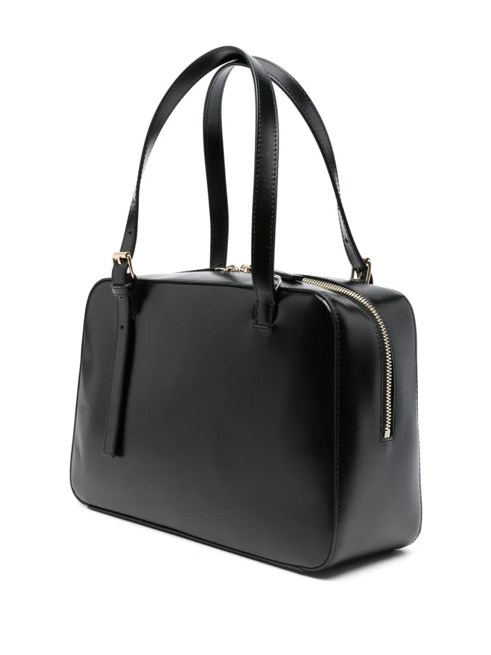 A.P.C. Smooth Leather Handbag with Top Zip Closure - 28 cm x 18 cm x 10 cm