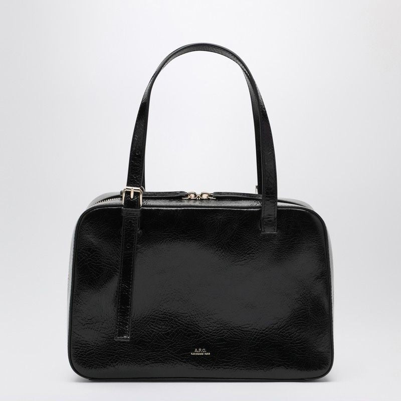 A.P.C. Virginia Mini Black Leather Box Handbag