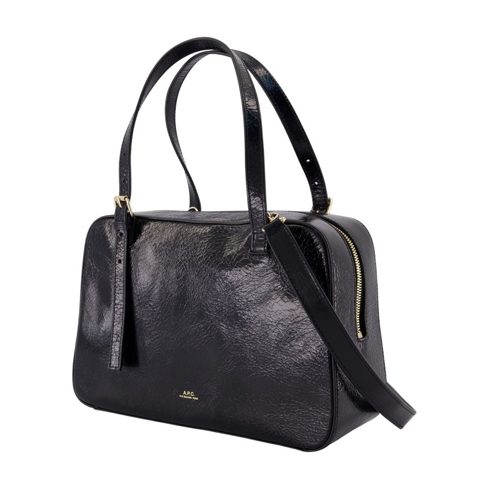 A.P.C. Mini Grained Leather Box Handbag - 28 x 18 x 10 cm