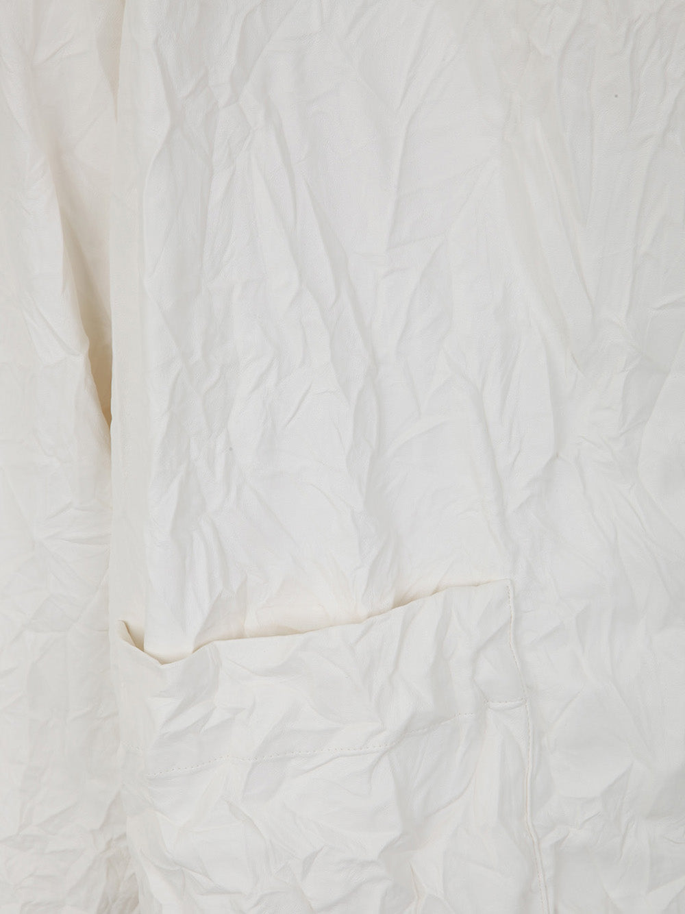 MARIA CALDERARA Crinkled Faux Leather Sweater