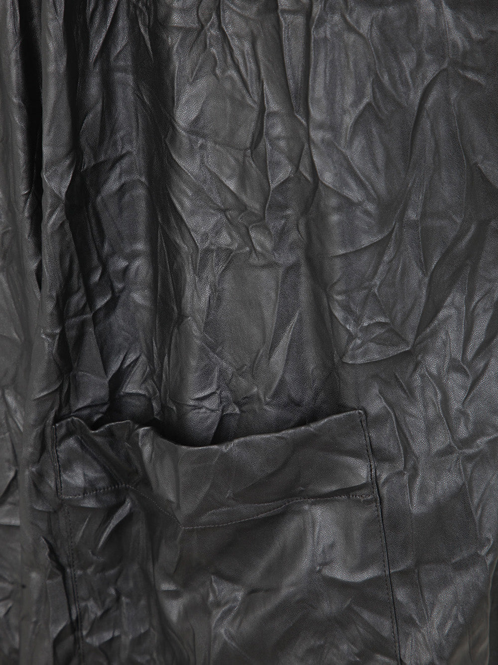 MARIA CALDERARA Crinkled Faux Leather Sweater