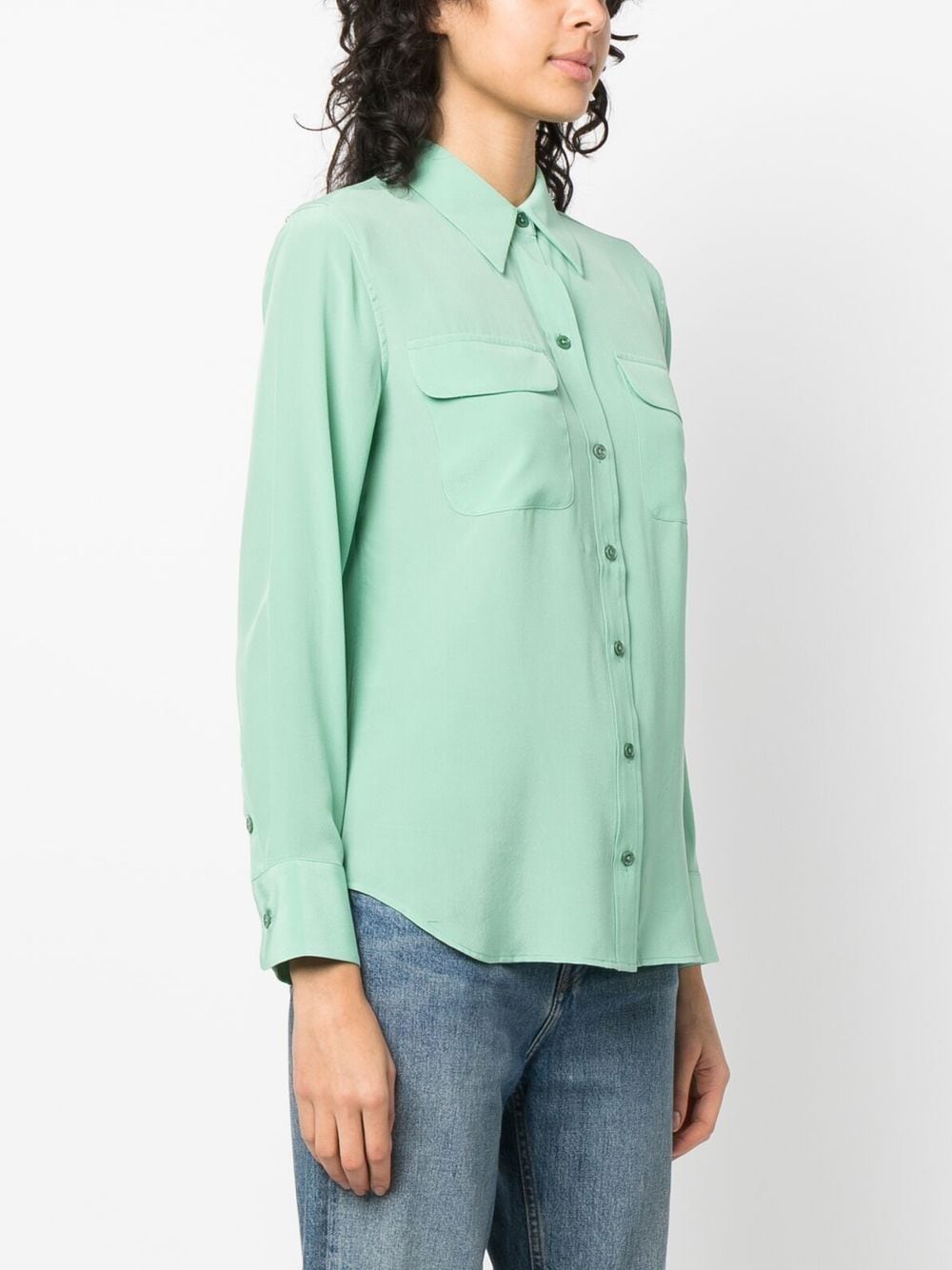 EQUIPMENT Long Sleeve Silk Shirt with Classic Collar