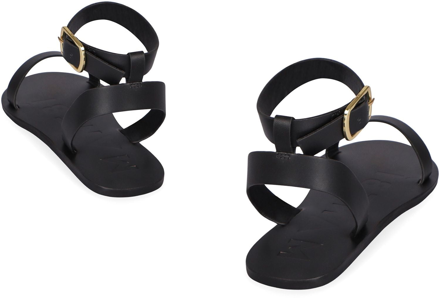 MANEBI Chic Adjustable Ankle Strap Leather Sandals