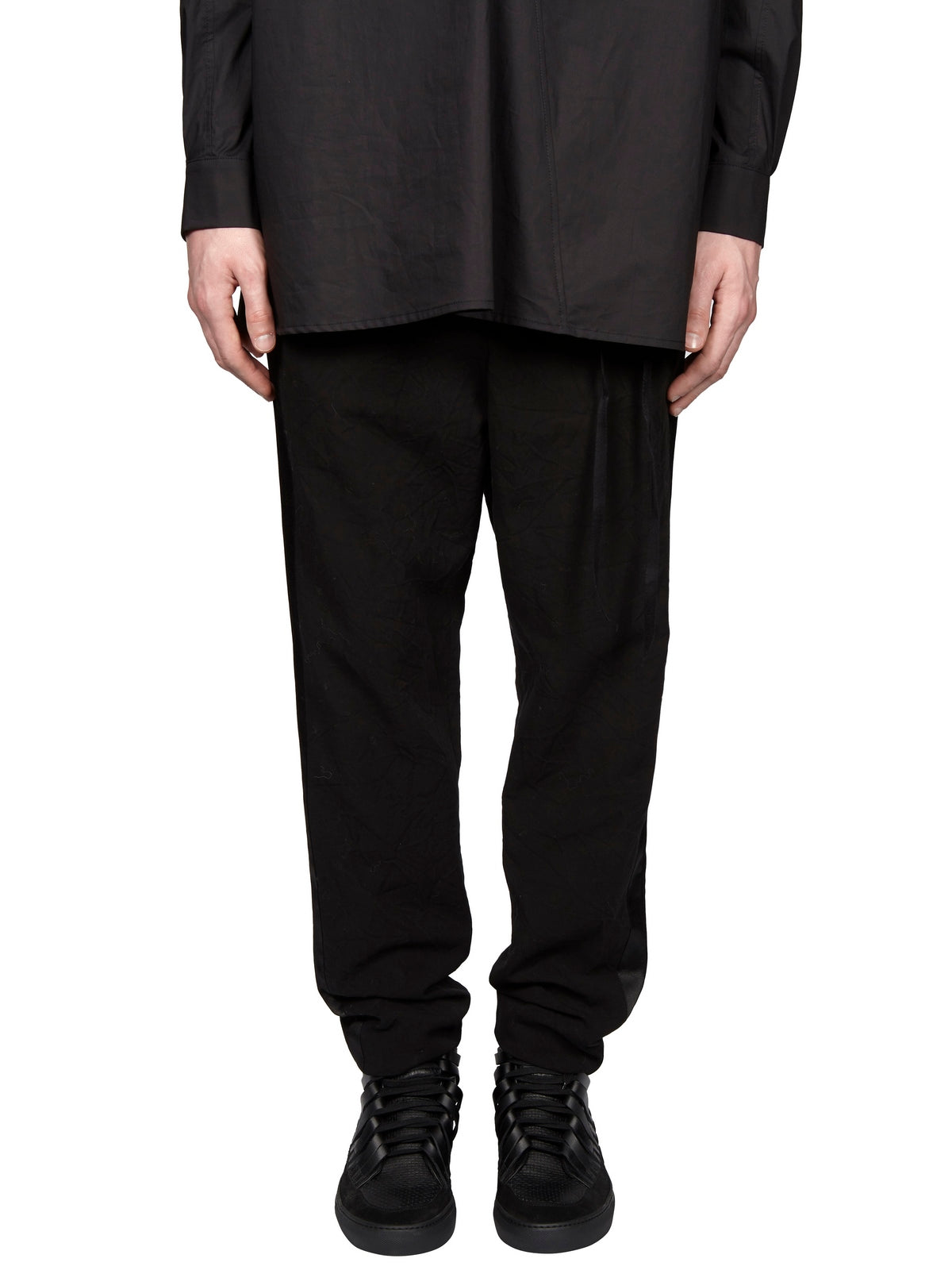 DAMIR DOMA Men's Cotton Trouser with Satin Accents - Size 48