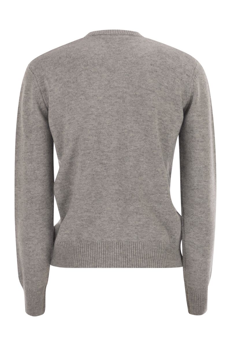 MC2 SAINT BARTH Wool and Alpaca Blend Jumper with 'Lucky in Love' Embroidery