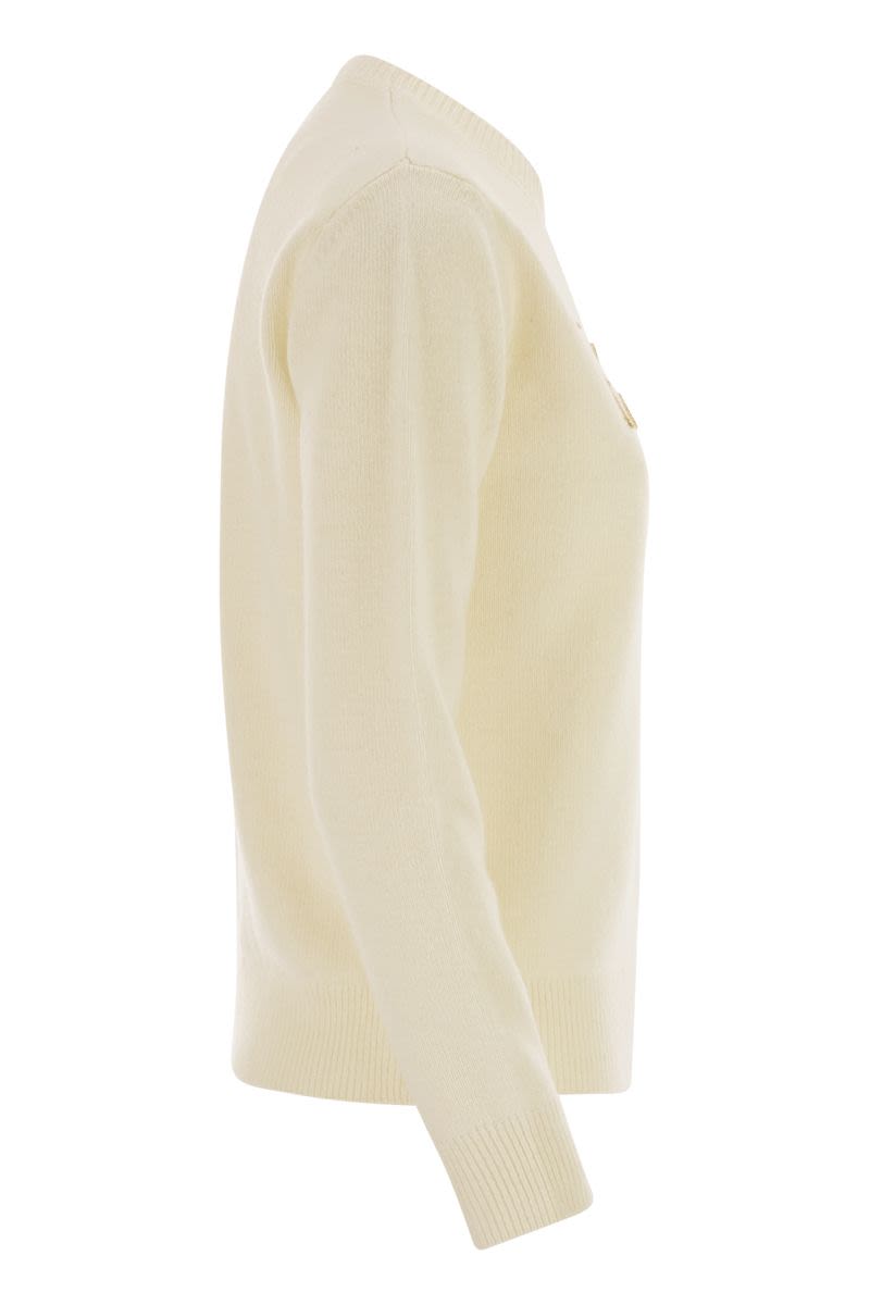 MC2 SAINT BARTH Wool and Alpaca Blend Jumper with Favolosa Embroidery - Women's Regular Fit